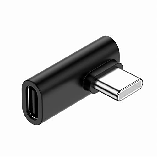 NFHK - Adattatore USB 3.1 di tipo C a basso profilo, ad angolo di 90 gradi a destra e sinistra, da maschio a femmina, per laptop, tablet e telefono