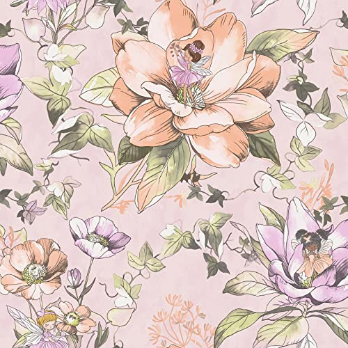 Holden Floral Fairies Wallpaper Colourful Flowers - Pink/Lilac 13211