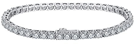 RWGSNB Armreif Damen,S925 Sterling Silber Tennis Armband 2Mm Micro-Set Zirkon Diamant X-Link Armbänder Exquisites Freundschaftsarmband Licht Luxus Schmuck Für Damen Männer Geschenk, 18Cm