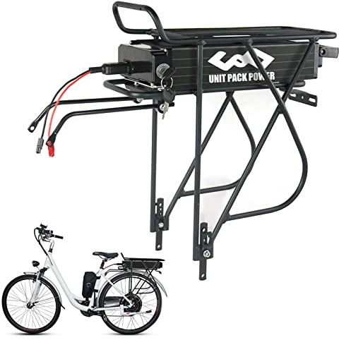 PANDA CYCLE (UK Warehouse) Rack Ebike Battery 48V 15AH Lithium Battery Pack E-Bike Rear Rack Carrier Battery with Charger for Electric Bike 1100w 1000w 750w 500w 250w Motor With Rack