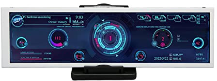 Monitor de Datos de Computadora IPS de 8.8 Pulgadas, Mini USB Tipo C AIDA64 Monitor de Temperatura de PC, PC CPU RAM HDD Pantalla de Visualización de Datos, Pantalla de Panel de