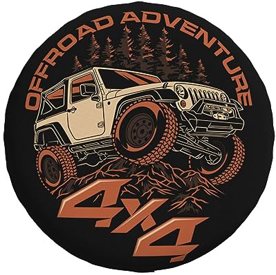 Reserverad-Radabdeckung, Adventure Off-Road 4x4 Druck, wasserdicht, staubdicht, für SUV, Wohnmobil, Anhänger, Reifentasche 40,6 cm