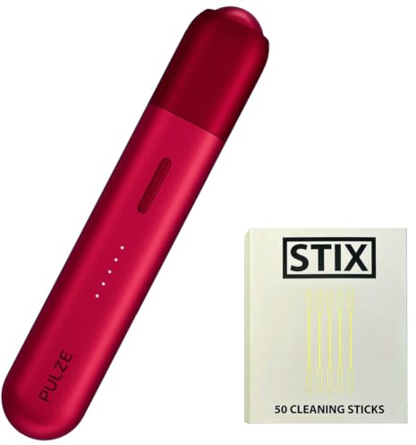 Stufa per tabacco PULZE 3.0 + 50 bastoncini di pulizia STIX, rosso | Compatibile con IQOS Heets
