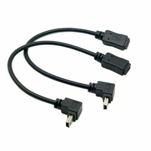 NFHK GPS Mini USB 5P 90D Up+Down Angled Male to Mini USB 5Pin Female Extension Cable