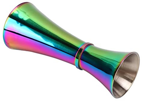 Jigger Doble con Apertura Amplia, Diseño Grueso de Acero Inoxidable, Herramienta Eficiente de Medición de Alcohol Adecuada para Bares y Hogares (COLORFUL)