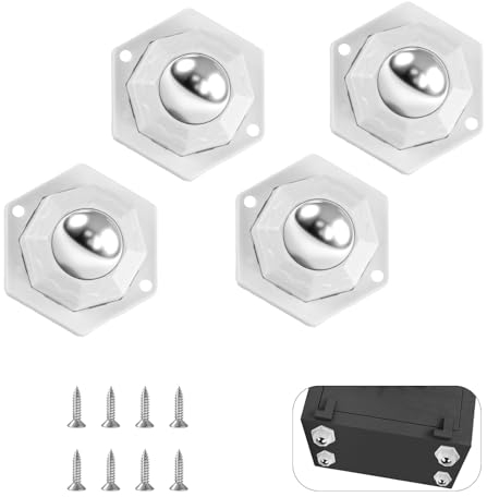 Set di 4 rotelle a sfera per rotelle per piccoli mobili, rotelle per mobili per carichi pesanti, robusta ruota a rulli autoadesiva a 360 gradi, mini rotelle per elettrodomestici da cucina, scatole per