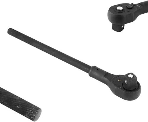 Yulatik 1 Ratchet with 13 Long Handle, Heavy Duty Quick Release Reversible Switch Full Polish Grip Drive Ratchet Socket Wrench, Gifts for Men & Dad, 18.9 Inch Overall Length