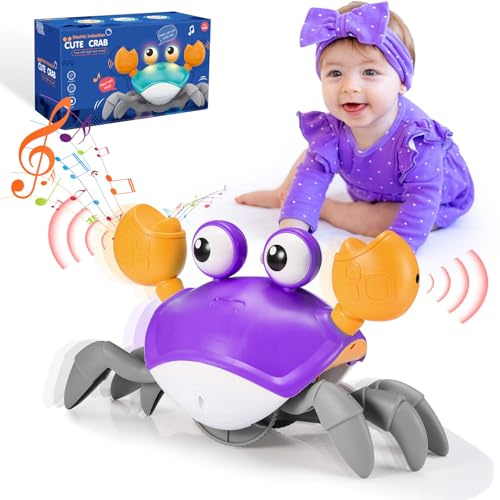 iKidiki Krypande Krabba Babyleksak Från 1 2 3 4 år Flickor, Montessori Leksak Baby Present 1 2 3 4 år Krypande Leksak Baby Present Flickor Musikaliska Leksaker för Spädbarn