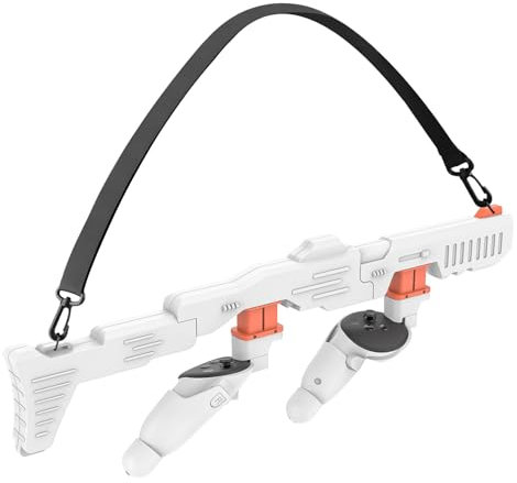 Tyasoleil VR Accessories Compatible with Meta Quest 3S/3, VR Magnetic Stock FPS Gaming Accessories, Humanized Weighted Gun Stock, Enhanced Games Reality Experience (White for Q3&3S)
