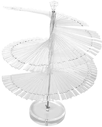 FRCOLOR 120pcs Spiral Nail Tips Display Stand Nail Polish Chart for Manicure Practice and Gel Polish Color Display