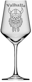 eXODA Vaso de vino Valhalla con diseño de calavera de vikingo para vino tinto y blanco 350ml ideal para celebraciones amigos de la historia con gravura