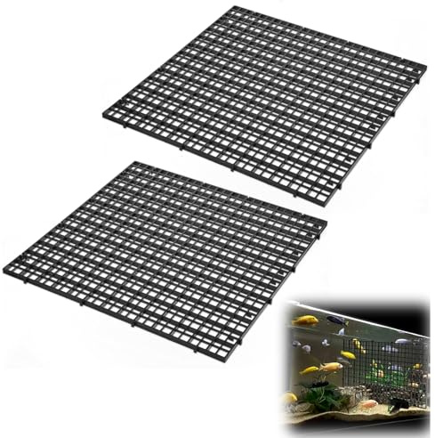 2 PCS Black Aquarium Divider Trays, 11.8x11.8 Inch Plastic Fish Tank Divider Grid Isolate Board Dividers Aquarium Filter Bottom Tray Egg Crate for DIY Filtration Bottom Protection in Aquascaping Mixed