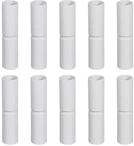 10 Raccordi dritti per tubo rigido, ⌀20mm, IP40, antipolvere, uso interno, giunto lineare, manicotto, per impianto elettrico, cavi elettrici, PVC, alta resistenza