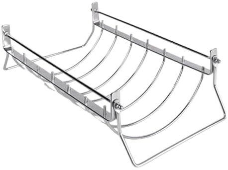 Grill-Rippenständer zum Grillen, sechs Schlitze, rostfreier Bratständer in Lebensmittelqualität, Räucherzubehör für die Zubereitung von Rindfleisch, Schweinefleisch, Drumstick