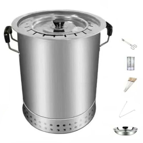 DEEguess FûT à RagoûT Monocouche Suspendu sans FuméE en Acier Inoxydable, Peut Contenir 20 Brochettes De Barbecue, Barbecue Polyvalent à 360°, Adapté Aux Pique-Niques en Camping,5-pcs
