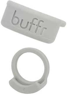 Buffr Smart Ring Protector – Silicone Ring Guards Compatible with Oura, Superhuman, RingConn & More Bands – Slim Fit, Sensor-Friendly Smart Ring Cover for Workout, Work & Daily Wear (Grey, Size 7)