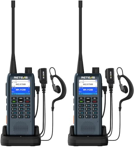 Retevis C63 Funkgeräte mit großer Reichweite, Auftragsverwaltung Walkie Talkies, SMS, Gruppenanrufe, Dualband, Volle Tastenfunktionalität, 2200mAH, Type-C, Woki Toki für Supermärkte, Hotels(2er-Pack)