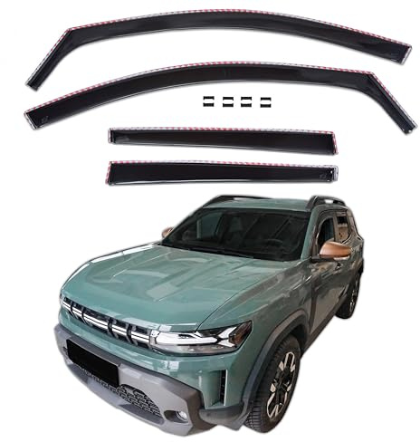 J&J AUTOMOTIVE Wind Deflectors for Dacia Duster mk3 2024-up 4pcs, Black Tint, Extra Durable, Reduce Wind Noise, Car Wash Safe