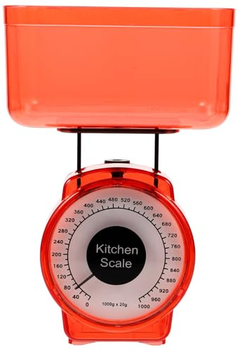 CONGARTENO Balance Cuisine Mécanique 1kg En Matière Plastique, Balance Alimentaire Précise Sans Batterie, Maison Pâtisserie, Compacte Et Pratique