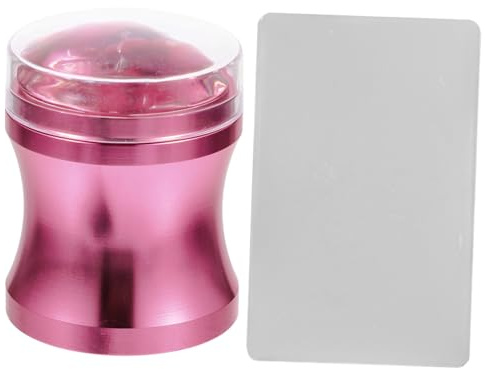 PENIKOKO Set di Timbro per Unghie Nail Art in Lega di Alluminio e Silicone Rosa, Leggero e Pratico Raschietto per Manicure Professionale Colore Casuale