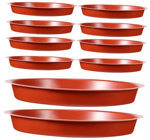 Gatuida 10pezzi Vassoio per Piante Rotondo in Plastica Resistente Sottovaso per Vasi di Fiori Contenitore per Acqua per Piante da Giardino