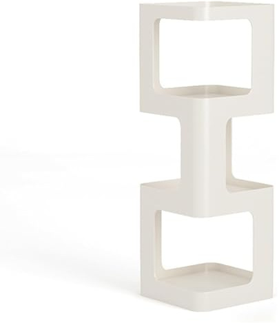 Bokhylla, mångsidig hög smal stegebokhylla for hemmet, bokhyllor i metall, modern öppen bokhylla, hörnbokhylla, mångsidigt förvaringsställ for små utrymmen(Creamy white,87cm/34.2in)