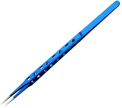 Pinzas de acero de aleación de alta precisión con ocho agujeros de disipación de calor extendidas para tareas de reparación de joyas de teléfono, laboratorio