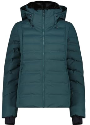 CMP wattierte Damen Skijacke mit Clima Protect und Kapuze Gr. S = 38 | Clima-Protect-Membran, Schutz vor Nässe, leichte Wärmeisolierung, Schutz vor Wind
