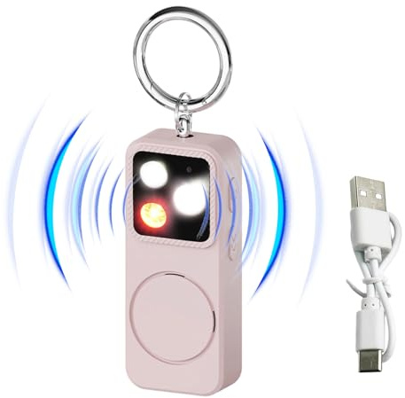 Alarma de Seguridad Personal - 150db de Seguridad Recargable,Llavero de Alarma de Autodefensa y | para Protección Mochila Cinturón Bolsillo Chicas Ancianos Viaje Diario