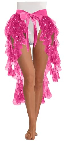 Bauchtanz Hüfttuch Damen Glitzer Bauchtanz Pailetten Transparent Mesh Bauchtanzrock Tuch Unregelmäßiger Mit Pailletten Für Kleiner Orientalischer Tanzrock Für Performance Show (A)