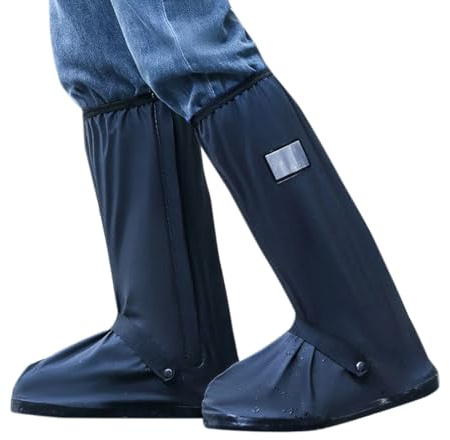 HYFZOD Travel Copre Scarpe, Copriscarpe Impermeabili PVC Copri Scarpe per Pioggia Copriscarpa Antipioggia Riutilizzabili con Suola Antiscivolo Catarifrangenti Moto Bici Lavabile Galosce Copriscarpe