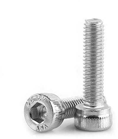 Walfront 100 piezas Tornillos de cabeza Hexagonal M3, Tornillos con Tuerca Allen Acero inoxidable