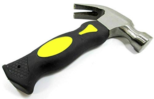 Unibos 10oz Stubby Hammer DIY Small Short Soft Rubber Handle Cushion Grip Claw Nail