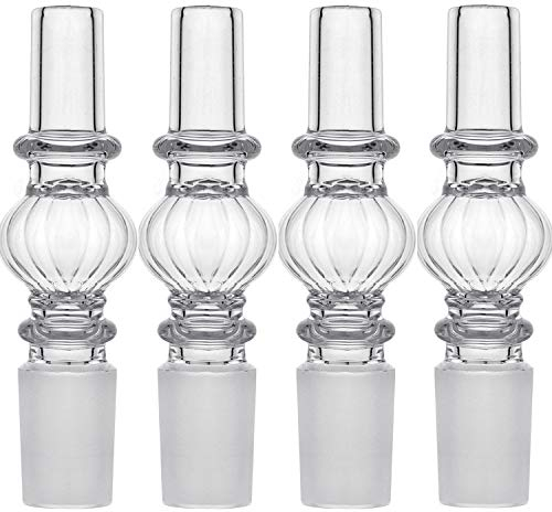 DILAW® Shisha Glas Schlauchadapter 18/8 Schliff Universal Hookah Wasserpfeife Zubehör, Menge:4er Pack, Farbe:Transparent