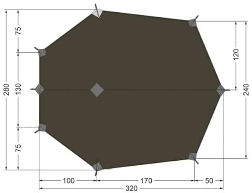 Tatonka Tarp Wing 3 LT - Ultraleichtes, hoch reißfestes Tarp aus silikonbeschichtetem Polyamid - Mit Ösen und Gurtbandschlaufen - Inklusive Abspannleinen und Packbeutel - Maße: 320 x 280 cm