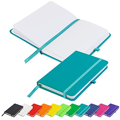 Savvy Bee Blanco Basic Notizbuch, A6, unliniert, blanko, gebunden, Tagebuch mit Stiftschlaufe, Gummibandverschluss, Lesebändchen und Stiftschlaufe, Notizbuch, Notizbuch, Notizbuch, Tagebuch, Block