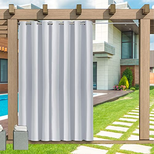 LZXSXZ Outdoor Vorhang Wetterfest, 1 Stück Outdoor Vorhang Wasserdicht Wetterfest Blickdicht mit Ösen, 24 Farben Sichtschutz Sonnenschutz Outdoor Gardine für Veranda, Pergola, Laube, B254xH213CM