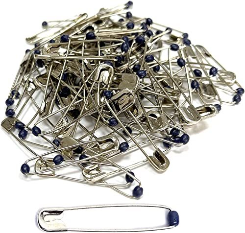 Nähmit - PRYM Kugel Sicherheitsnadeln, Nr.1, 34mm, silberfarbig, Stahl für Nähen Basteln Kopftuch Hijab (100)