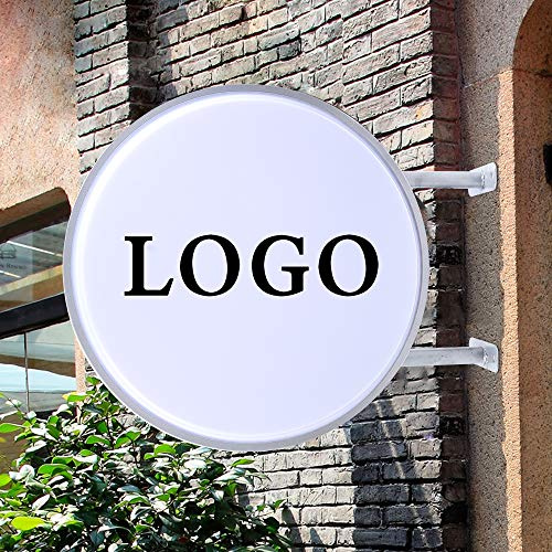20'' LED Double Sided Outdoor Advertising Projecting Light Box, Waterproof Round Light Advertising Board Billboard for Printed Illuminated Sign