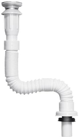 Aleker Flexible 1 1/4 Inch Universal Sink Waste Pipe - Extensible Kit for Caravan, Kitchen, Bathroom - Plastic Drain Plumbing Fittings for Wash Basin