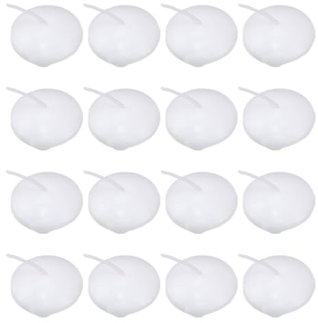 Kexpery 16 velas flotantes románticas para bricolaje, velas flotantes de parafina, velas flotantes de agua para decoración de piscina, fiesta, boda (blanco)