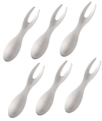 Cabilock 6stücke Edelstahl Gabeln Obstgabeln Verkostungsgabeln Essgabeln Für Zuhause Büro Schule Outdoor Gebrauch