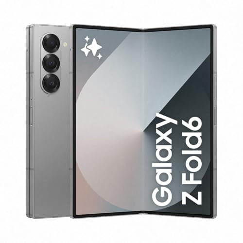 Samsung Galaxy Z Fold6 AI Smartphone, Unlocked Android Smartphone, 256GB Storage, 50 MP Camera, Big Screen, Long Battery Life, Silver Shadow, (UK Version) (Renewed)