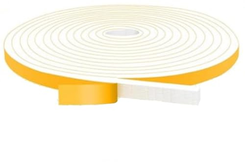 PUYUNA Joint de fenêtre en mousse isolante, coupe-froid for portes et fenêtres, coupe-froid antichoc, joint de porte simple face (12 mm (l) x 12 mm (ép) x 2 m (L))(12mm(W) x 3mm(T) x 5M(L))