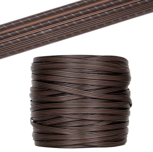QWORK® PE Rattan, Plastic Woven Rattan Repair Material, Coffee, Weather-resistant, for Knitting and Repairs, 0.5 kg