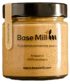 Base Mill Pack de 3 Pâte de Cacahuètes 100% Bio (200g) – Fabriquée Artisanalement en Moulin de Pierre, Sans Sucre Ajouté, Sans Gluten, Riche en Fibres, 100% Végane, Idéale pour les Glaces Maison