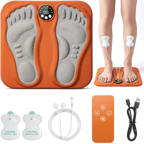 Massaggiatore elettrico per piedi con 8 programmi e 29 livelli di intensità, cuscino per massaggi EMS per promuovere la circolazione sanguigna, telecomando, per casa e viaggi, relax in caso di