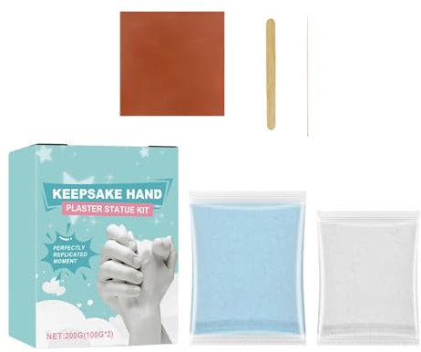 Kit per fusione a mano per coppie - Ricordo del modello 3D in polvere di gesso, polvere per ricordi di impronte di mani clone fai-da-te, set di decorativi facili da versare | Kit romantici per