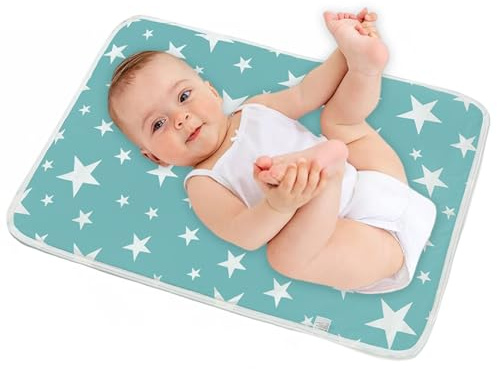 Bärbart skötunderlag, babyskötmatta – 40 x 60 cm, rese- och bärbara skötdynor för spädbarn, bärbara skötkuddar, andas och tvättbar, för nyfödda flickor