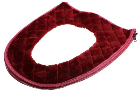 JOINPAYA Copriasse per WC con Chiusura a Zip, Cuscino in Flanella Spesso e Riutilizzabile, Design Rotondo Elegante per Sedile Toilette Invernale, per Giorni Freddi